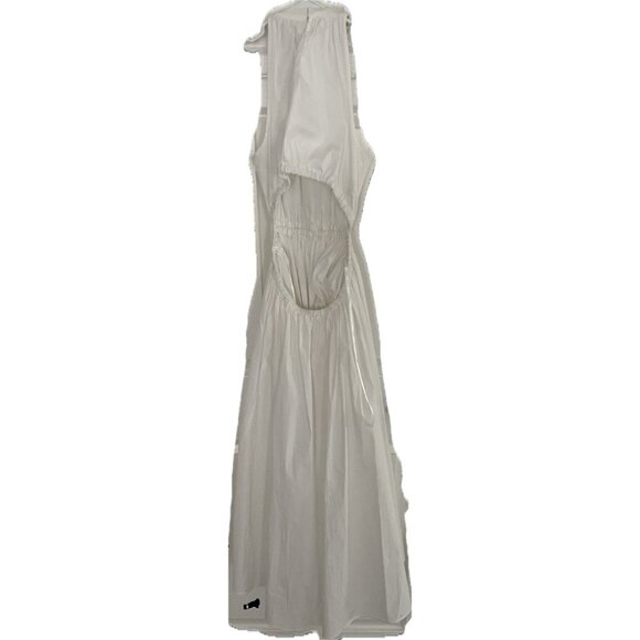 MICHAEL MICHAEL KORS Womens White Open Waist Midi Dress Logo Chain W/Pockets XS - Picture 4 of 6